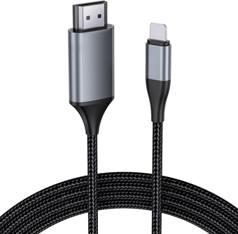 [13.2ft Long Version HDMI Cable for iPhone, Upgraded 1080P HDTV HDMI Cable Adapter Connector, Digital AV Video Sync Screen Compatible Converter for iPhone/i-Pad Devices, No Need Power Supply