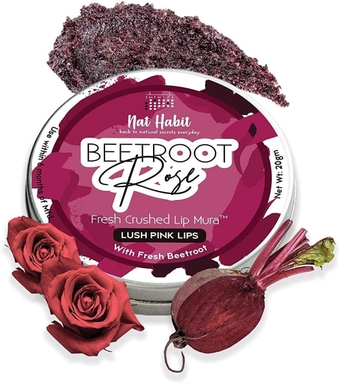 SPK's Beetroot Rose Lip Mura, Lip Scrub for Lip Lightening, Lip Mask for Dark Lips | Natural, Ayurvedic Lip Care | Fresh Kitchenmade, Desi Ghee, Raw Honey, Beetroot, Vitamin E | Dry Lips, 12g