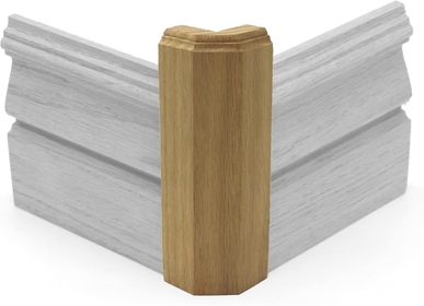 1" x 2 1/2" x 6" Oak Outside Corner Base Block, Trim Molding (1)