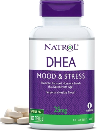 Mood & Stress DHEA 25mg with Calcium, Dietary Supplement for Balance of Certain Hormone Level and Mood Support, 300 Tablets, 300 Day Supply