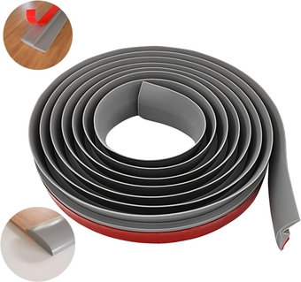 10 FT PVC Floor Transition Strip, Peel and Stick Molding Trim for Threshold Transitions with a Height Less Than 5 mm/0.2in, Carpet & Floor Edging Trim, Carpet to Tile Transition Strip(Gray)