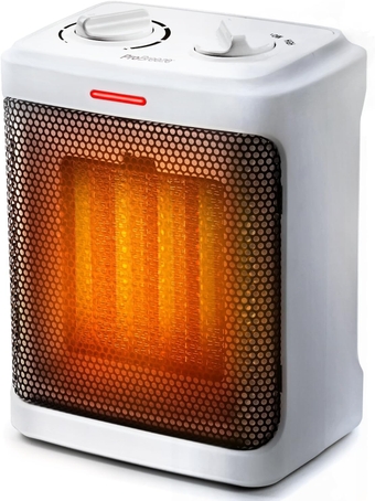 Space Heater – 1500W Portable Electric Heater for Indoor Use, Ceramic Heater with Adjustable Thermostat, Small Heater for Home, Bedroom, Office, Garage with 3 Operating Modes - White