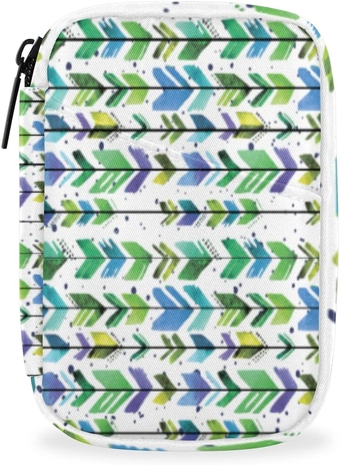 Boho Arrow Pattern Pill Case Weekly Medicine Organizer with Travel Bag Seven-Day Pill Box Vitamin Supplement Box Fish Oil Pills Holder