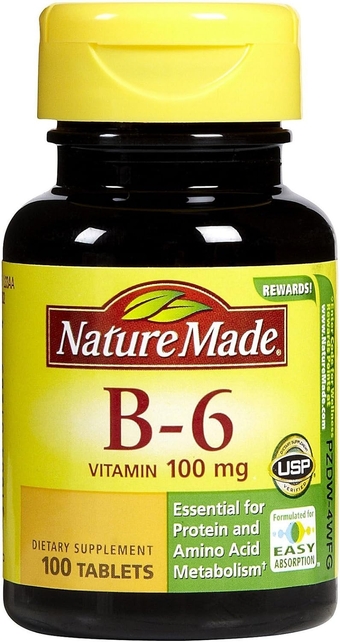 Vitamin B6 100 mg Tabs, 100 ct