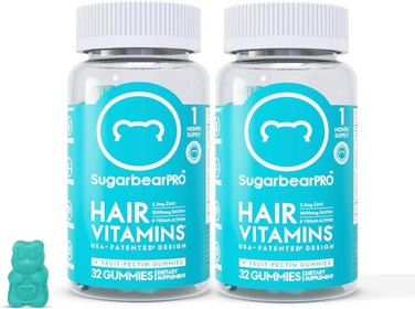 Hair Vegan Vitamin Gummies for Luscious Hair with Biotin, Vitamin E, B12, Iodine, Folic Acid, Inositol, Coconut Oil - Hair and Nails Supplement for Women & Men (2 Month + Nail File)