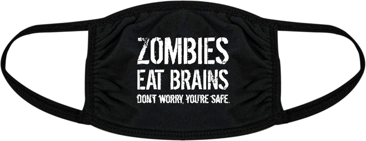 Zombies Eat Brains Face Mask Funny Halloween Apocalypse Nose And Mouth Covering