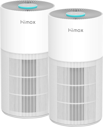 2 Pack  Air Purifiers for Home Covers 1,080 Sq Ft for Pets & Allergies, H13 True HEPA Filter, Remove 99.99% of Pet Dander, Odors, Allergens, Smoke, Dust, 20 dB for Bedroom Large Room, H10 White