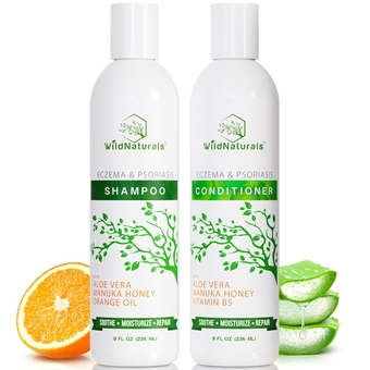 Eczema Psoriasis Shampoo & Conditioner Set for Men & Women - Anti Dandruff Shampoo for Dry Scalp & Hair - Seborrheic Dermatitis Shampoo for Itchy Scalp Treatment - Eczema Shampoo for Scalp Psoriasis