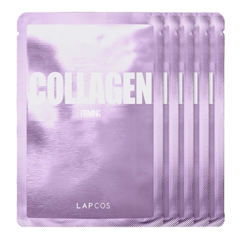 Collagen Sheet Mask, Firming Daily Face Mask with Collagen Peptides for Wrinkles & Dark Spots, Korean Beauty Favorite, 5-Pack