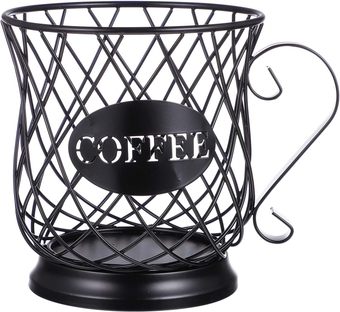 Coffee Capsule Cup Coffee Organizer Mug Carousel Metal Wire Mug Coffee Storage Espresso Basket Black Fruit Basket Coffee Pot Organizer Coffee Beans Coffee Cup Metal Material