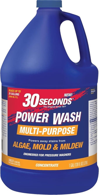 Pressure Washer Concentrated Cleaner – Power Cleans Stains from Algae, Mold & Mildew, Dirt, Grime – Makes up to 20 Gallons