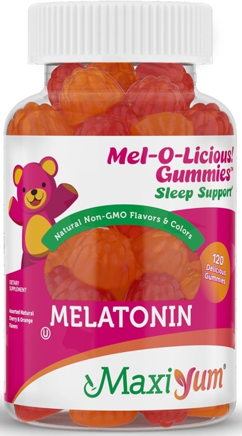 Melatonin Gummies for Kids - 1mg Chewable Melatonin Gummy - Restful Nighttime Support Supplement - Drug Free Aid for Peaceful Relaxation - Children and Adult Melatonin Gummies 1mg, 120 Count