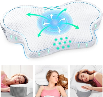 Cervical Pillow for Neck Pain Relief, Ergonomic Pillow for Side Sleeper Pillow for Neck and Shoulder Pain, Orthopedic Pillow for Back Sleeper Pillows, Cervical Neck Pillow, Pearl White