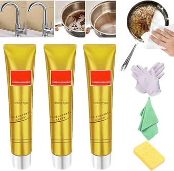 Instashine Metal Cream, Instashine Metal Polish Cream, Ultimate Metal Polish Cream, Fixini All Metal Polish Cream, Multifunction Rust Remover for Stainless Steel/Aluminum/Brass/Copper (3pcs)