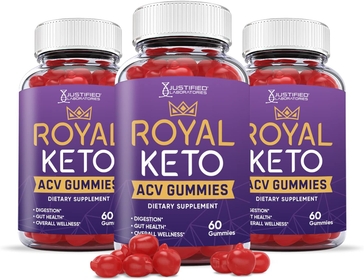 Justified Laboratories (3 Pack) Royal Keto ACV Gummies 1000MG with Pomegranate Juice Beet Root B12 180 Gummys