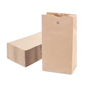 150 Pack 12 lb Brown Paper Lunch Bags, 13 x 7 x 4.5" Durable Paper Bags Bulk for Packing, Delivery, Take Out, Grocery, Retail Shopping, Premium Kraft Paper Sack for Snacks, Bakery