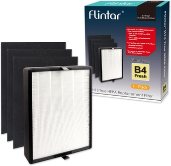 True HEPA Replacement Filter, Compatible with Alen BreatheSmart Flex and 45i Air Purifier, H13 Grade True HEPA, Plus 3 Replaceable Pre-Filters, Part # B4-Fresh (1-Pack)