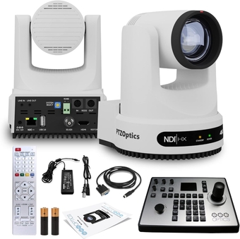 Move 4K SDI/HDMI/USB/IP PTZ Camera with 20x Optical Zoom (White) (PT20X-4K-WH-G3) PT-Joy-G4 Joystick Controller