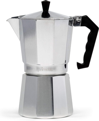 Classic Stovetop Espresso and Coffee Maker, Moka Pot for Italian and Cuban Café Brewing, Greca Coffee Maker, Cafeteras, 9 Espresso Cups, Silver