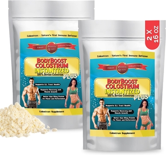 Colostrum Instantized, 99.5% Bovine Colostrum Powder, Immune Booster Supplement with Immunoglobulin & Lactoferrin, Super Food for Gut Health & Muscle Growth, Diverse Intake, 2 x 16 oz