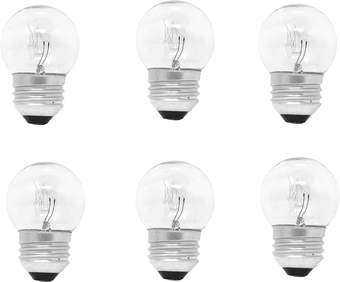 Low Wattage Light Bulbs for Signs and Indicators G40, S11, 7.5 W, E26 Base, 6 Pack
