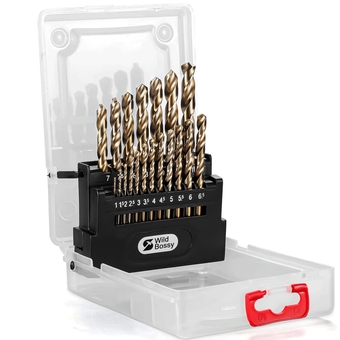 M35 5% Cobalt Metric Drill Bits Set (1mm-10mm/19pcs), Straight Shank Jobber Drill Bits, Metal HSS Twist Drill Bits for Stainless Steel Hard Metal and Cast Iron
