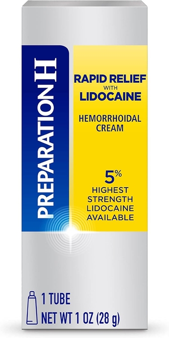 Rapid Relief emorrhoid Cream with Lidocaine, Numbing Relief for Swelling, Pain, Burning and Itching - 1 Oz Tube