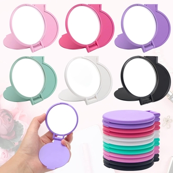 12 Pcs Mini Folding Mirror Round Compact, 2.4 in Small Portable Travel Makeup Mirror Compact Mirror Bulk Round Makeup Mirror for Women Girls Travel Daily Use