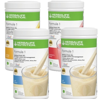 Formula 1 Nutritional Shake Mix - Pack of 4, 500g Each -  Shake -  Protein Powder -  Weight Loss Meal Replacement (Mango - Strawberry - Kulfi - Kulfi)