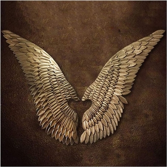 Large Decorative Angel Wings,Set of 2 Pieces,Vintage Style,Antique Gold, Handcrafted Design,Angel Wings Wall Decoration (Size : 110 * 130CM)