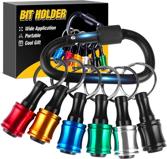 Bit Holder Tools Gifts for Men - Easter Basket Stuffers for Adults Him Teen Gadgets 1/4 Hex Shank Socket Screwdriver Drill Bit Holder Keychain Impact Driver Extension Bar Cool Stuff Idea Gifts for Dad