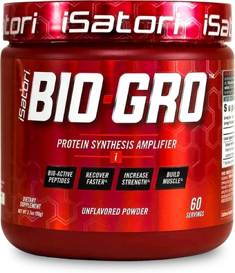 BIO-GRO Protein Synthesis Amplifier, for Muscle Recovery & Growth, Enhanced Stimulant Free Pre Workout & Colostrum Supplement with Bio-Active Peptides- Unflavored (60 Servings)