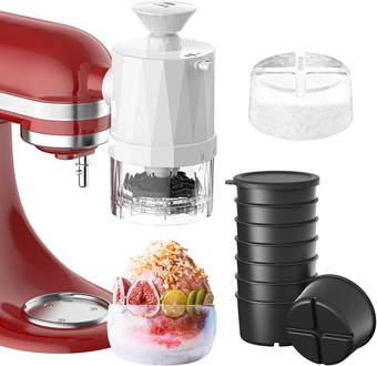 Shave Ice Attachment for Kitchenaid Stand Mixers, Shaved Ice and Snow Cone Attachment for Kitchenaid with 8 Ice Molds