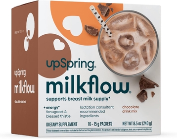 Milkflow + Energy Breastfeeding Supplement Drink Mix with Fenugreek | Chocolate Flavor | Lactation Supplement to Support Breast Milk Supply & B Vitamins* | 16 Drink Mixes