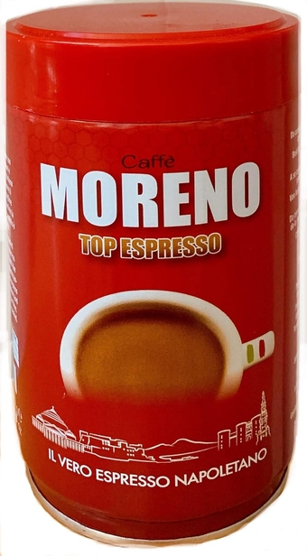 Coffee Ground Espresso Made in Italy Caffe Moreno Top Espresso 8.8 oz - 250 g. Il Vero Espresso Napoletano.