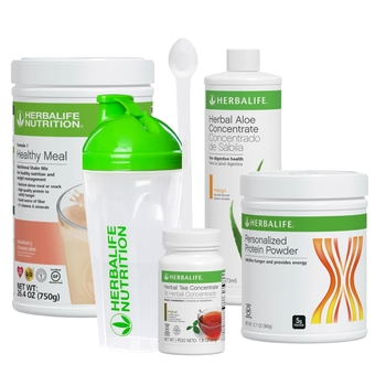 HERBALIFE Combo Five FORMULA1 Dietary Supplement Healthy Nutritional Shake Mix(Strawberry Cheesecake750g)-Herbal Aloe Concentrate PINT473ml-PERSONALIZED Protein POWDER360g-HERBAL Tea