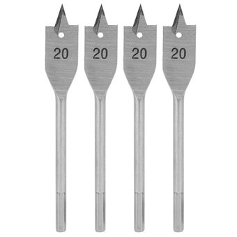 Spade Drill Bit Set, 4Pcs High Carbon Steel Hex Paddle Flat Bits Wood Drill Bits 20mm Replacement Woodworking