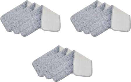 & , Extra Thick Microfiber Mop Pad Pack Refill for SPRAY-250 Spray Mop SPRAY-360 Spray Mop Kit SWEEP-180 Sweeper Mop, Fits Other Mops, Machine Washable up to 100x, 15.5 x 5 inch (9-Pack)