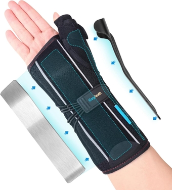 Wrist Brace with Thumb Spica Splint for De Quervain's Tenosynovitis, Carpal Tunnel Pain, Stabilizer for Tendonitis, Arthritis, Sprains & Fracture or Wrist Support Splint (Right Hand-S)