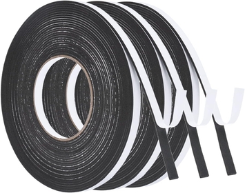 32.8ft/10m Weather Stripping Door Seal Strip, 3 Roll EVA Foam Seal Tape Self Adhesive Strip 10mm Wide 2mm Thick for Door Window Insulation