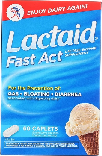 LACTAID Fast Act Caplets 60 ea (Pack of 4)