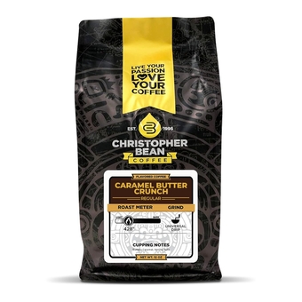 Christopher Bean Coffee - Caramel Butter Crunch Flavored Coffee, (Regular Ground) 100% Arabica, No Sugar, No Fats, Made with Non-GMO Flavorings, 12-Ounce Bag of Regular Ground coffee