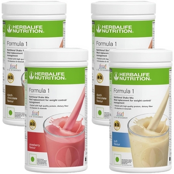 Formula 1 Nutritional Shake Mix - Pack of 4, 500g Each -  Shake -  Protein Powder -  Weight Loss Meal Replacement (Chocolate - Chocolate - Strawberry - Kulfi)