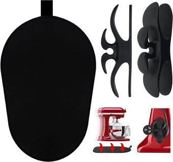 Sliding Mat for Kitchenaid Mixer with 2 Black Kitchen Accessories, Mover Slider Mat Pad for 5-8 Qt Bowl-Lift Stand Mixer, Kitchen Appliance Slider Mat Compatible with Professional 600 Stand Mixer