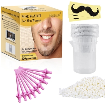 120g Wax Nose Wax Kit - Includes 30 Applicators for Quick & Painless Nose Hair Waxing, Perfect for Men and Women, Long Lasting Nose Hair Remover Wax Kit with 20-30 Uses - Pink