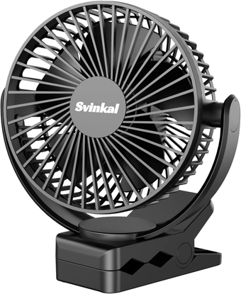 USB Portable Fan, 5000mAh Charging Portable Battery Clip on Fans, 6Inch Quiet USB Personal Desk Fan, 3 Speeds, 720° angle adjustment, Small Stroller Fan for home office dormitory.…