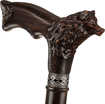 Walking Cane - Handmade Wolf Cane - Walking Cane for Men - Wooden, Carved, Unique, Cool, Walking Sticks for Men & Seniors