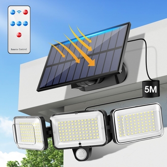 Solar Motion Lights Outdoor Waterproof, 224 LED + 2000LM + 300° Wide Angle Solar Motion Sensor Light Outdoor, 4 Modes Solar Flood Lights Outdoor Motion Sensor, IP65 Solar Flood Light