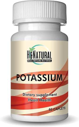 H&Natural Potassium Gluconate 99mg Supplement, Potassium Capsules to Support Fluid Balance, Energy and Muscles, No Gluten, 60 Caplets.