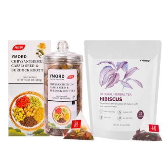 HIBISCUS Tea bags + Chrysanthemum Cassia Seed Tea Bags – Chinese Herbal Tea - 40 bags - Caffeine Free